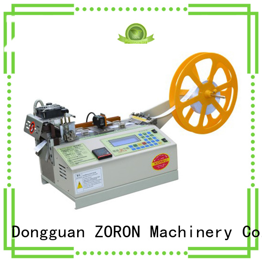 ZORON Machinery label automatic ribbon cutting machine with cooling fan for elastic with words