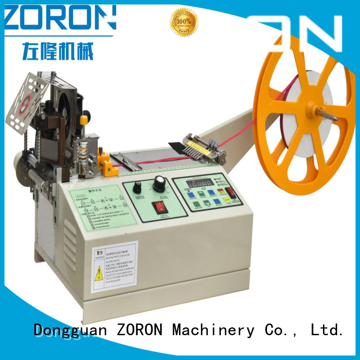 ZORON Machinery automatic elastic care automatic ribbon cutting machine with cooling fan for fabric
